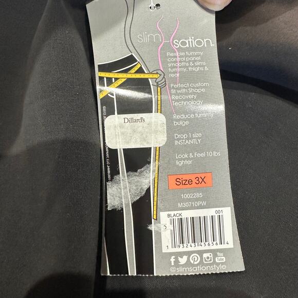 Slim- Station Suede Black Leggings 3X - Picture 4 of 5